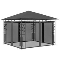 vidaXL Pavillon mit Moskitonetz 3x3x2,73 m Anthrazit 180 g/m²