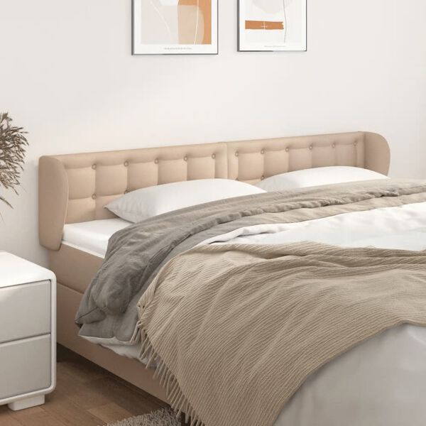 vidaXL Kopfteil mit Ohren Cappuccino-Braun 163x23x78/88 cm Kunstleder