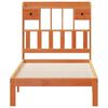 vidaXL Massivholzbett mit Regal ohne Matratze Wachsbraun 75x190 cm