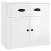 vidaXL Sideboard Hochglanz-Wei&szlig; 70x35,5x67,5 cm Holzwerkstoff