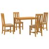 vidaXL Essgruppe 5 stk. Beige Massivholz Eiche
