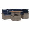 vidaXL Garten-Sofa-Set mit Speicher 6 pcs Grau Poly Rattan