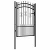 vidaXL Gartentor KAMPEN mit Speerspitze Schwarz 103 x 150 cm Stahl