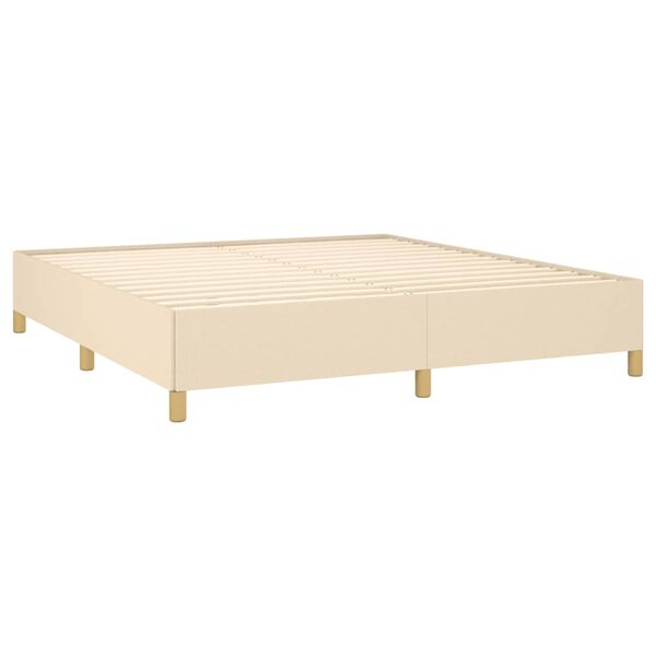 vidaXL Boxspringbettgestell Creme 160x200 cm Stoff