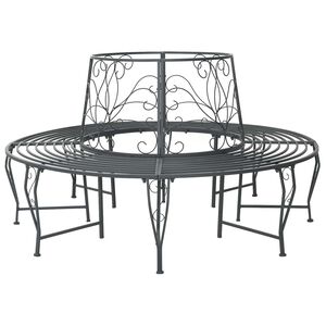 vidaXL Baumbank 8 -Sitzer &Oslash; 160 x 89 cm steel Silber Grau Rund