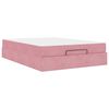 vidaXL Bettgestell mit Matratze 2 Stk. Rosa Samt