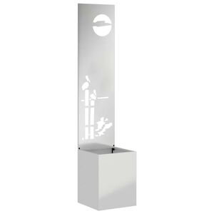 vidaXL Garten Sichtschutz-Leinwand Silber 32 x 140 cm Verzinkter Stahl