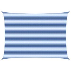 vidaXL Sonnensegel Blau und Wei&szlig; 5 x 6 m HDPE