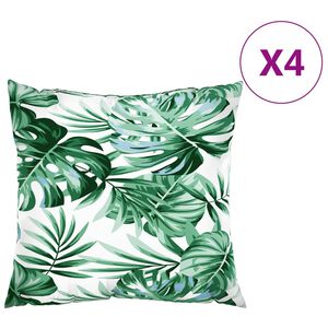 vidaXL Sofakissen 4 Stk. Blattmuster 50x50 cm Stoff