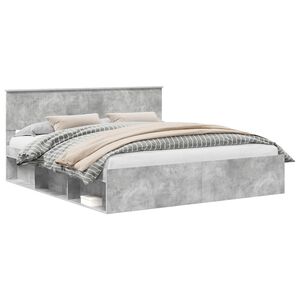 vidaXL Bettrahmen Beton 180 x 200 cm Massives Kiefernholz