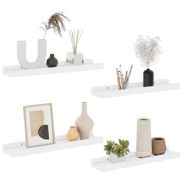 vidaXL Wandregale 4 Stk. Wei&szlig; 40x9x3 cm