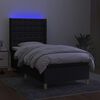 vidaXL Boxspringbett mit Matratze & LED Schwarz 100x200 cm Stoff