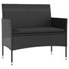 vidaXL 16-tlg. Garten-Lounge-Set mit Auflagen Poly Rattan Schwarz