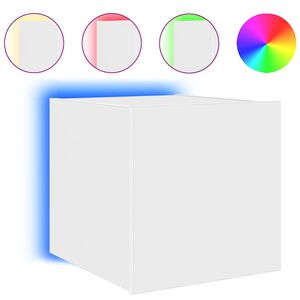 vidaXL TV-Wandschrank mit LED-Leuchten Wei&szlig; 30,5x35x30 cm