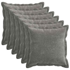 vidaXL Kissenbezug 6 pcs HOUTEN Dunkelgrau 40 x 40 cm Chenille-Stoff