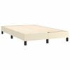 vidaXL Boxspringbett mit Matratze & LED Creme 120x200 cm Kunstleder