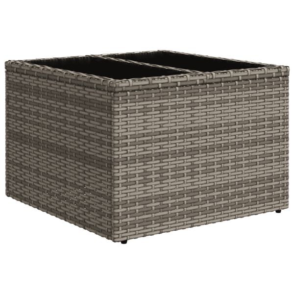 vidaXL 9-tlg. Garten-Sofagarnitur mit Kissen Grau Poly Rattan