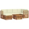 vidaXL Sofagarnituren 7 pcs Natur und Creme Massivholz Akazie