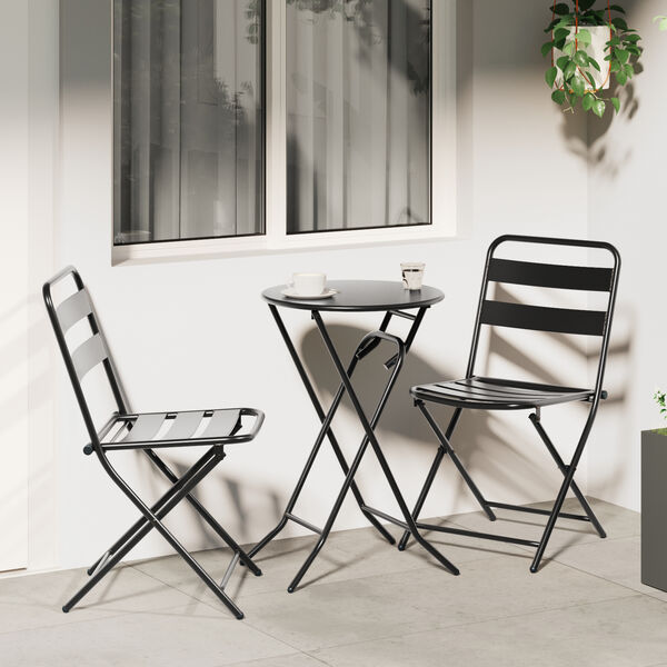vidaXL Garten Bistro Set 3 pcs Anthrazit Stahl