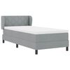 vidaXL Boxspringbett mit Matratze Hellgrau 90 x 200 cm Stoff