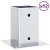 vidaXL Pfostentr&auml;ger Quadratisch 12 Stk. Silber 91x91mm Stahl Verzinkt