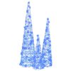 vidaXL Weihnachtsbaum mit 90 LEDs 3 pcs Blau 20 x 20 x 80 cm Acryl