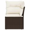 vidaXL Garten-Ecksofa mit Kissen Braun Poly Rattan