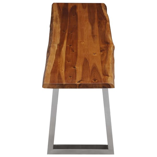 vidaXL Bank 140 cm Akazie Massivholz und Edelstahl