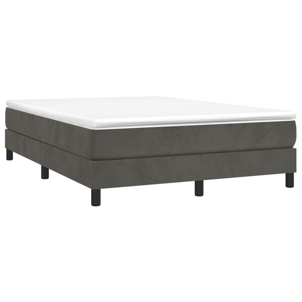 vidaXL Boxspringbettgestell Dunkelgrau 140x190 cm Samt