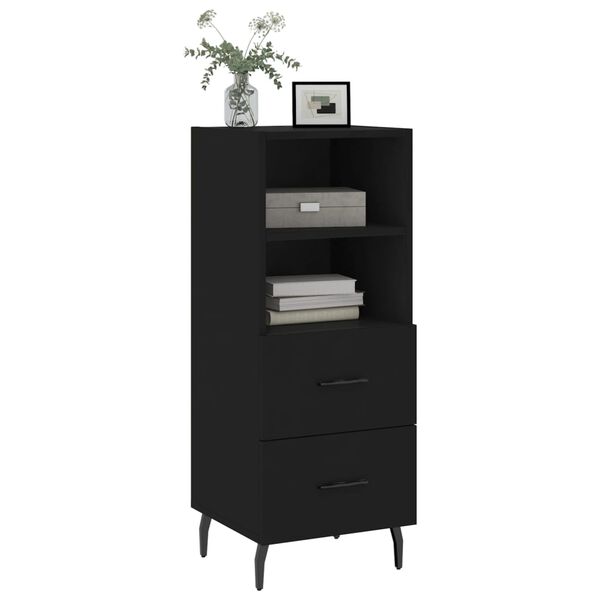vidaXL Sideboard Schwarz 34,5x34x90 cm Holzwerkstoff