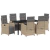 vidaXL Garten Essgruppe 7 stk. Beige Poly-Rattan