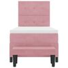 vidaXL Boxspringbett mit Matratze mit Kopfteil Rosa 90 x 200 cm Samt