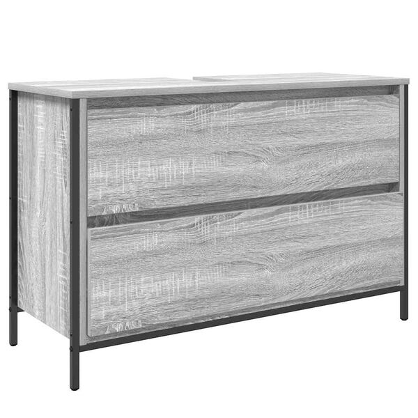 vidaXL Waschbeckenunterschrank mit Schubladen Grau Sonoma 90x34,5x60cm