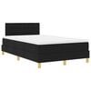 vidaXL LED Boxspringbett mit Kopfteil Schwarz 120 x 200 cm Stoff