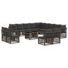 vidaXL Gartensofa-set 14 stk. Schwarz Poly-Rattan