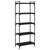 vidaXL B&uuml;cherregal 5 B&ouml;den Schwarz 60x30x154 cm Holzwerkstoff