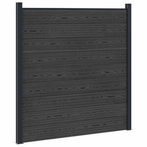vidaXL Zaunelement WPC und Aluminium Schwarz