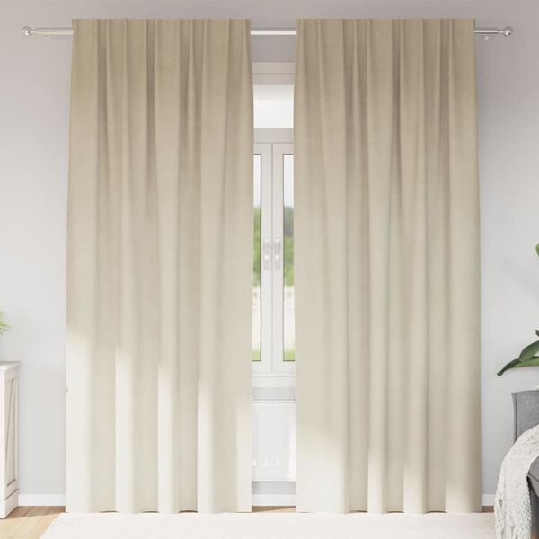 vidaXL Verdunkelungsvorh&auml;nge 2 pcs Creme 140 x 225 cm Samt