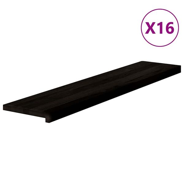 vidaXL Treppenstufen 16 Stk. Dunkelbraun 120x25x2 cm Massivholz Eiche