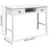vidaXL Schreibtisch Weiß 108x45x76 cm Massivholz Paulownia