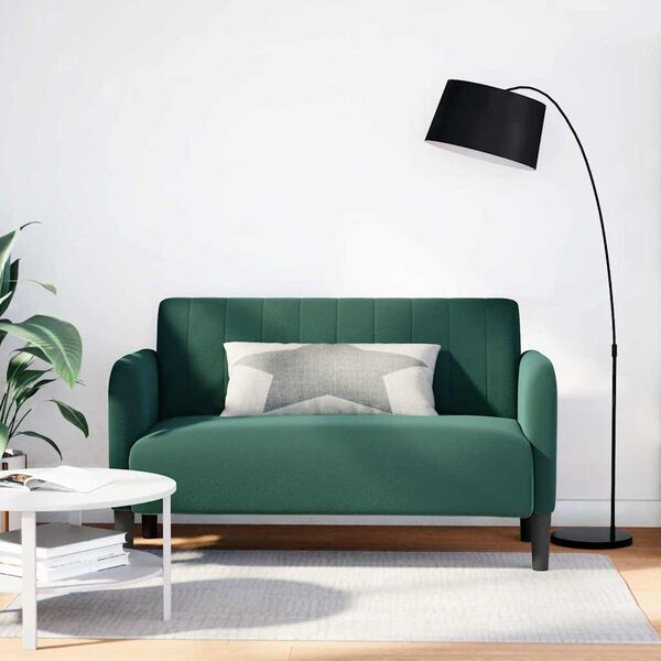 vidaXL Zweisitzer-Sofa Dunkelgr&uuml;n 109 cm Samt