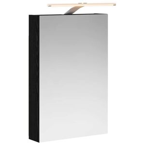 vidaXL Badezimmerspiegelschrank Schwarz Eichen-Optik