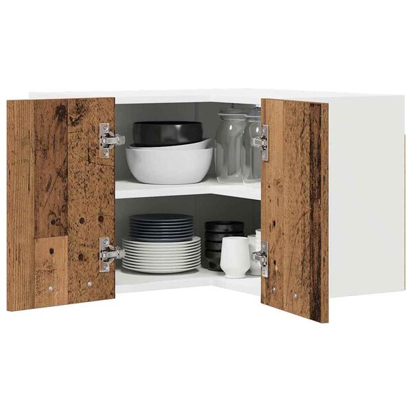 vidaXL H&auml;ngeschrank Altes Holz und Wei&szlig; 57 x 57 x 40 cm Holzwerkstoff