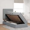 vidaXL Bett mit Stauraum und LED Hellgrau 90 x 190 cm Polyester