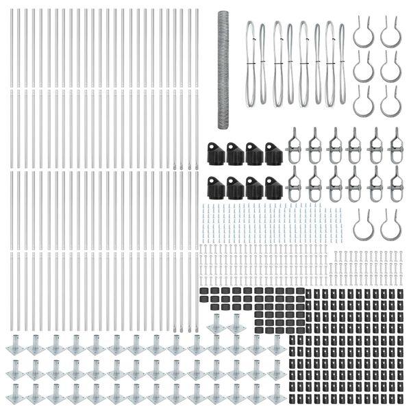 vidaXL Zaunpfosten Silber 100 x 1,6 m (50 mm Maschen) Stahl