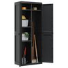 vidaXL Gartenschrank Schwarz 65x37x165 cm PP