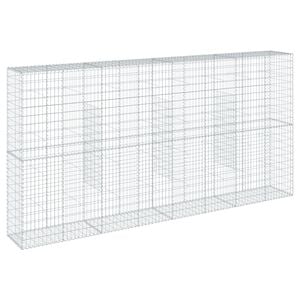 vidaXL Gabione mit Deckel 400x50x200 cm Verzinktes Eisen