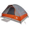 vidaXL Kuppel-Campingzelt 4 Personen Grau und Orange Wasserdicht
