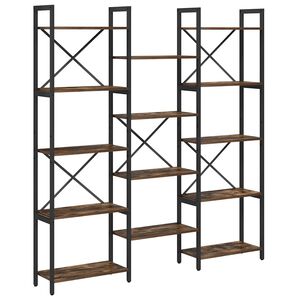 vidaXL B&uuml;cherregal 156 x 25 x 167 cm Holzwerkstoff R&auml;uchereiche