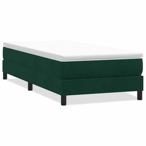 vidaXL Boxspringbett ohne Matratze Dunkelgr&uuml;n 80x210 cm Samt